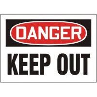 Accuform Signs MADM064VA Accuform Signs 10\" X 14\" Red, Black And White Aluminum Value Admittance Sign \"Danger Keep Out\"